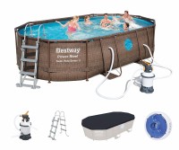 Bestway Power Steel Vista Oval Pool Set 488x305x107 Rattan 56946