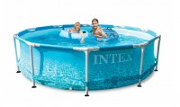 INTEX Swimming Pool Metal Frame Beachsize 305x76cm + Pumpe 28208