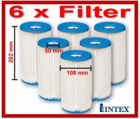 6 x INTEX FILTER A für Filterpumpe 59900 / 29000