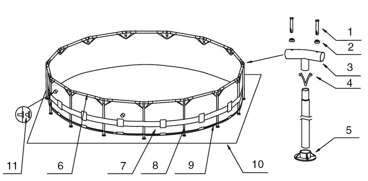 2x Stifte (F) für Metal Frame Pools 1210312 poolgigant.de Bestway