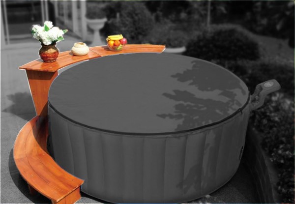 exklusives Holzset Whirlpool Umrandung Tisch für Outdoor Whirlpools
