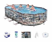 Bestway Power Steel Jet Oval Frame Pool Set 610 x 366 56719