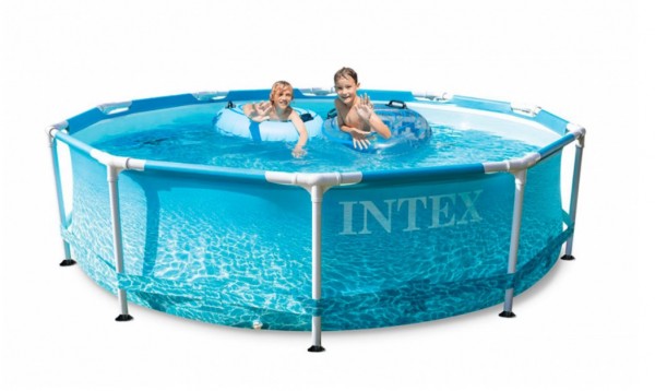 INTEX Frame Pool Swimming Pool mit Pumpe 305x76cm Schwimmbecken Stahlrohrbecken 